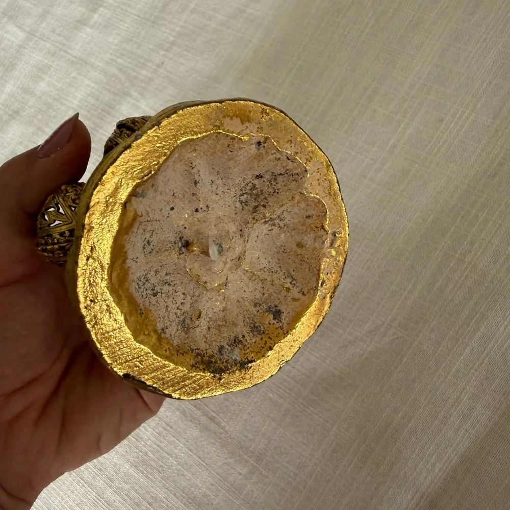 Vintage Gold Filigree Tulip Lipstick Holder 4 Slot